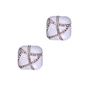 Glynis Clip Earrings (white)