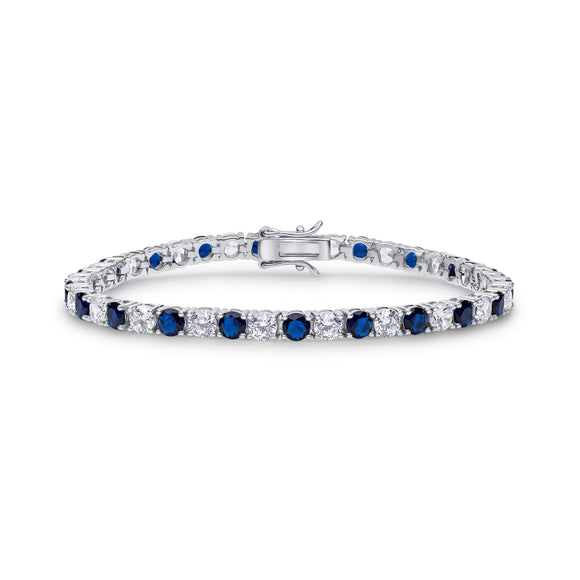Cressida Tennis Bracelet (Sapphire/White)