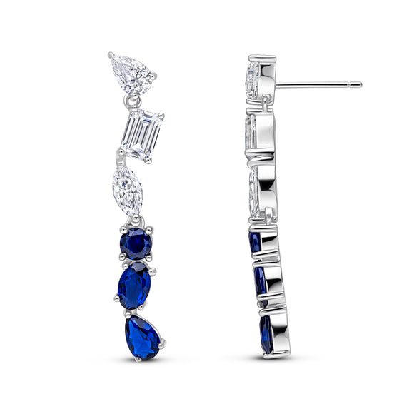 Delta Earrings (Sapphire/White)