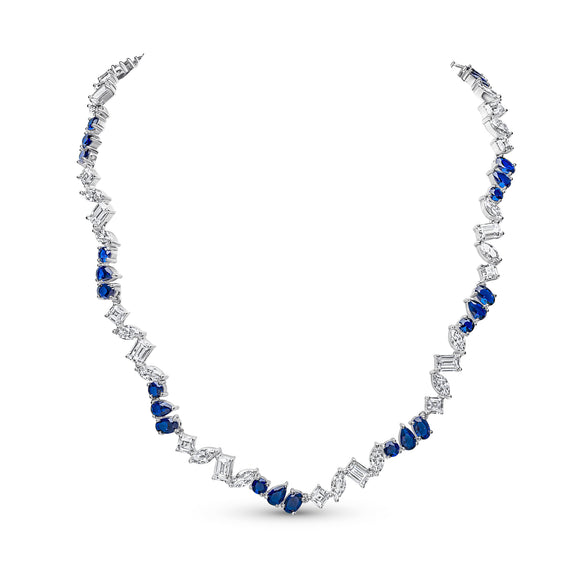Delta Necklace (Sapphire/White)