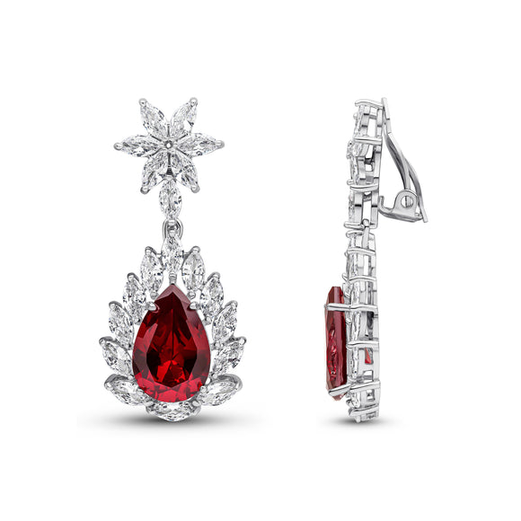 Denise Clip Earrings (Ruby)
