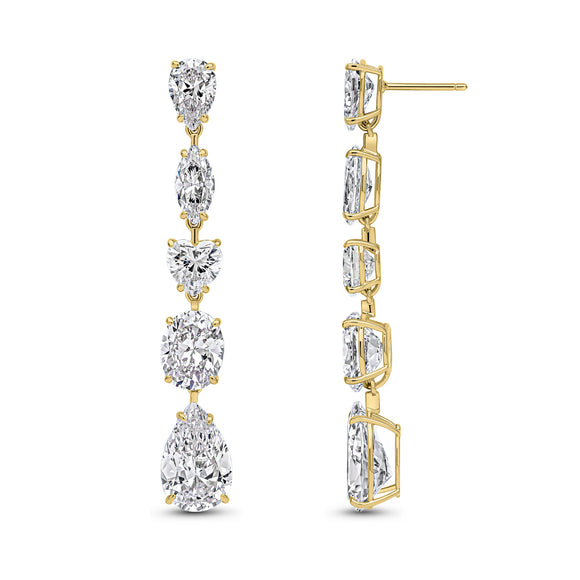 Kesha Earrings (All-White/Gold)