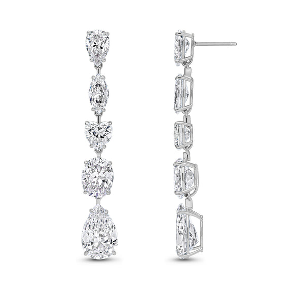 Kesha Earrings (All-White/Rhodium)