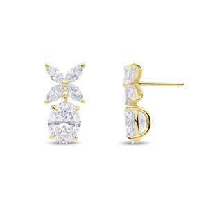 Virginia Earrings (All-White/Gold)