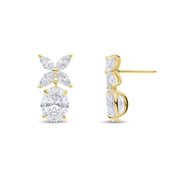 Virginia Earrings (All-White/Gold)