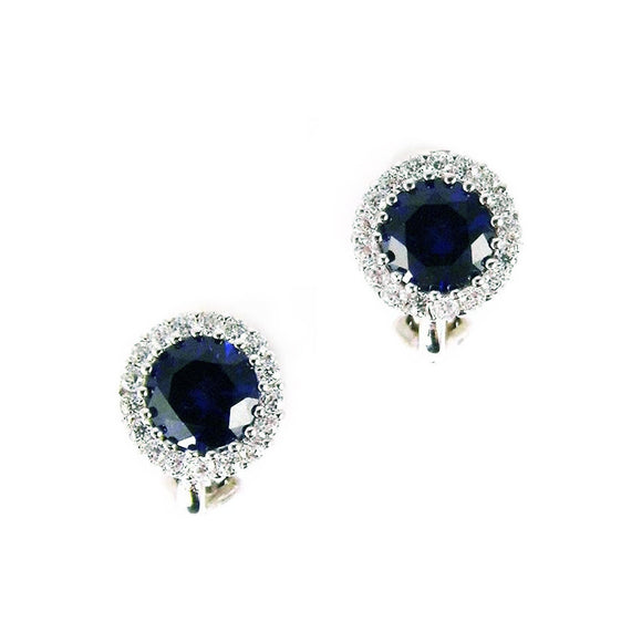 Sapphire Blue Clip on Earrings 