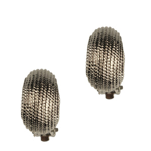 Nina Clip Earrings (Rhodium)