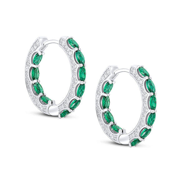 Nancy Hoop Earrings (Emerald)