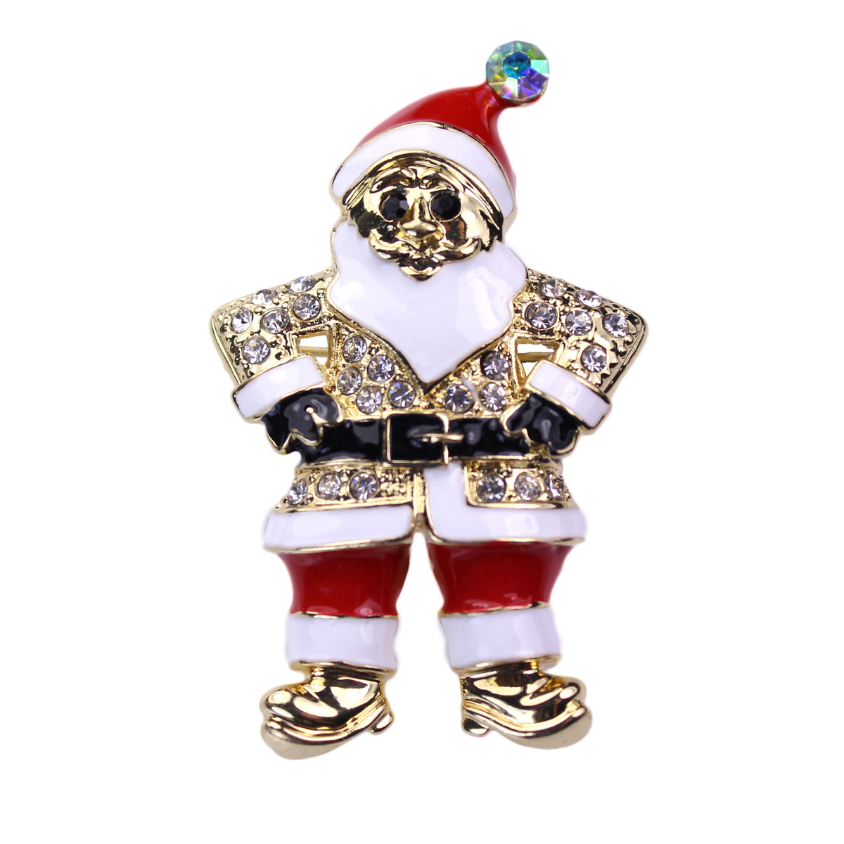 Crystal Santa Brooch – C I R O