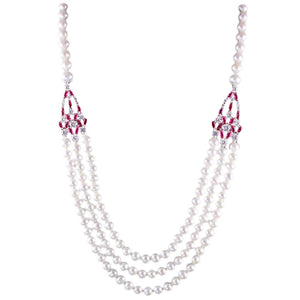 Shira Pearl Necklace (Ruby)